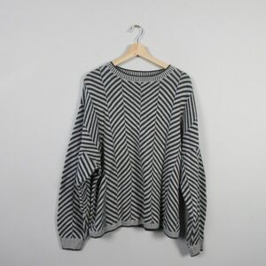 Garnet Hill Slouchy Tweed Knit Sweater Women L Pima Cotton Baby Alpaca Gray